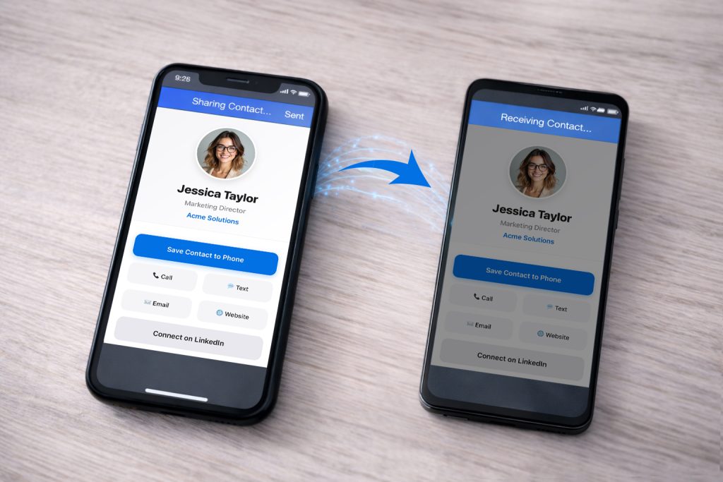 contact info going from one phone to another